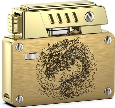 Zdjęcie produktu dla Vintage zapalniczka benzynowa storm dragon mosiądz stop cynku