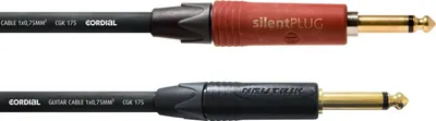 Produktbild von Cordial CSI 9 PP-SILENT, 6.35mm, Männlich, 6.35mm, Männlich, 9 m, Schwarz