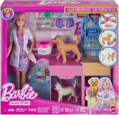 Image de Coffret de jeu Vétérinaire pour animaux avec poupée vétérinaire, animaux et accessoires