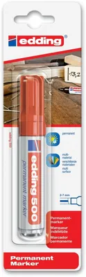 Produktbild von Permanentmarker edding 500 rot Blister Packung mit 6 Stück