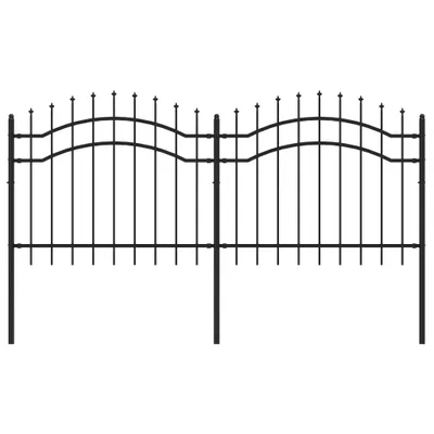 Produktbild von vidaXL Gartenzaun Woerden mit Speerspitze Schwarz 240 x 100 cm Stahl
