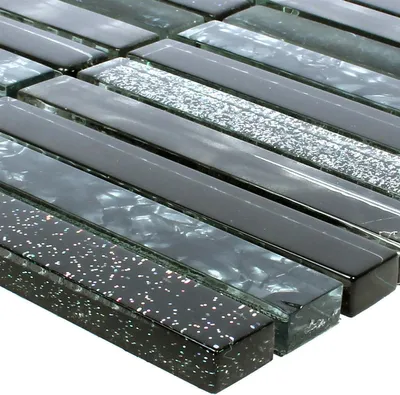 Produktbild von Glasmosaik Fliesen Kairo Schwarz Glitzer