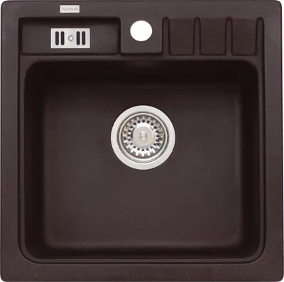 Produktbild von Algranit Alveus Niagara 20 A91 Küchenspüle, 465 x 465 mm, Beckentiefe 180 mm, Verbundwerkstoff, Schwarz