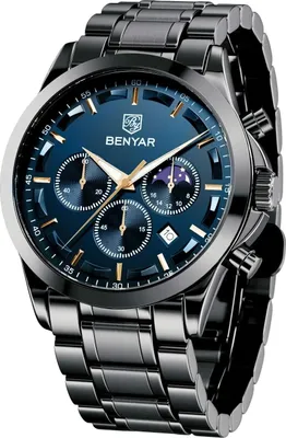Produktbild von Uhren Herren Chronograph Analog Quarz Wasserdicht Armbanduhr Herren Mode Lässig Business Herrenuhr mit Kalender Lederarmband/Edelstahlarmband