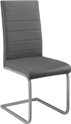 Juskys Console chair Vegas set 4 kusů v šedé syntetické kůži