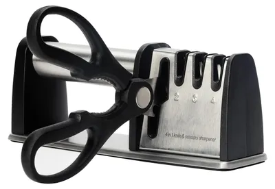Produktbild von Belle Vous 4-in-1 Profi Messerschärfer - Manuelle Messerschärfer mit 4 Stufen - Wolfram, Keramik, Hartmetall & Diamant Messerschärfer für Scheren &