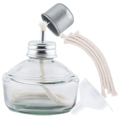 Alkoholbrenner Glas 150 ml mit Metalldeckel, 5 Dochten
