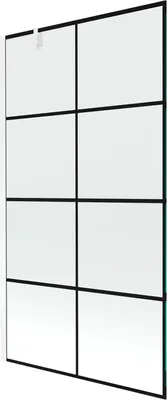 Obrázek produktu pro Mexen Next vanová zástěna 1 křídlo 100 x 150 cm, Černý vzor, bílá - 895-100-000-00-77-20