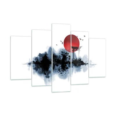 Produktbild von Bilder auf glas - 5 Teile - Rot Sonne Tor - 150x100cm - Glasbilder - Wandbilder - Bilder - zum Aufhängen bereit - Wanddekoration aus Glas - Glas Bilder - Wandbild auf Glas - GEA150x100-4666