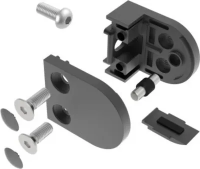 Produktbild von Sellon24® Glashalter 4 Stück Edelstahl SCHWARZ Glasklemmen für Geländer Balkon Rund + Sicherungsplatte Anschluss flach für Glas 6-10,76 | MOD200P RAL 9004