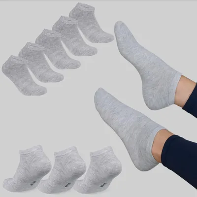 Produktbild von Sneakersocken ohne Naht Uni Kurzsocken Baumwolle Herren Damen Knöchelsocken Grau 20 Paar 35 - 38