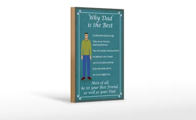 Produktbild von Holzschild Spruch 12x18cm why Dad is the best Papa bester