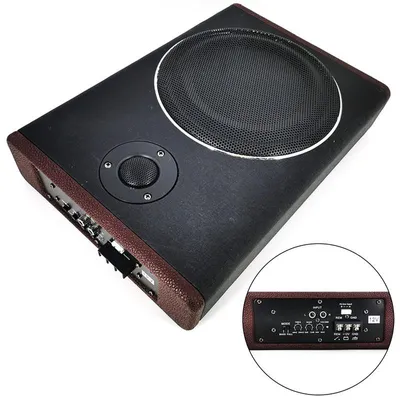 Produktbild von Auto Subwoofer Untersitz 8" 600W – Ultradünner aktiver Basslautsprecher Metallgehäuse | Kompakt schwarz für Auto Sound System