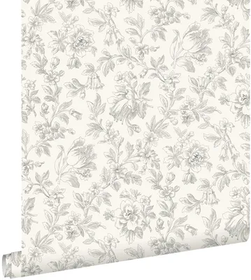Obrázek produktu pro Tapeta ESTAhome s elegantním květinovým vzorem, šedá, 50 x 900 cm