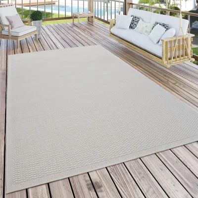 Produktbild von Outdoor Teppich wetterfest Garten & Terrasse flachgewebt Uni Sisaloptik robust Grösse 300x400 cm