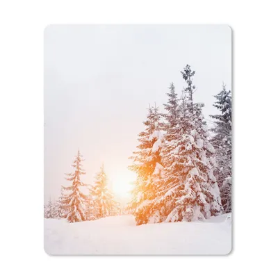 Produktbild von MuchoWow® Mauspad Mousepad Sonne - Bäume - Schnee 30x40 cm - Mousepads - Maus Mat - Pad - Mausunterlage - Mausmatten
