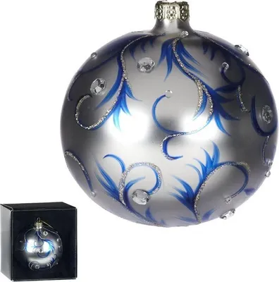 Produktbild von Goodwill Weihnachtskugel Glas Delfter Blau 10 cm