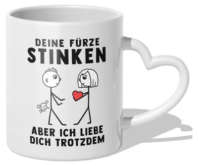 Produktbild von 22Feels Männer Jahrestag Geschenk Tasse Deine Fürze Stinken Weihnachten Hochzeitstag Ehemann Valentinstag Freund Kaffeetasse Ihn Geburtstag Paar Liebe (Herzhenkel Weiss)