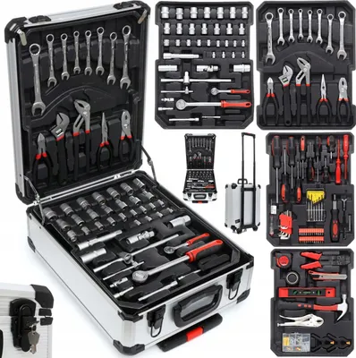 Produktbild von Werkzeugsatz 419-Teilig Rollkoffer 4 Schubladen Steckschlüssel