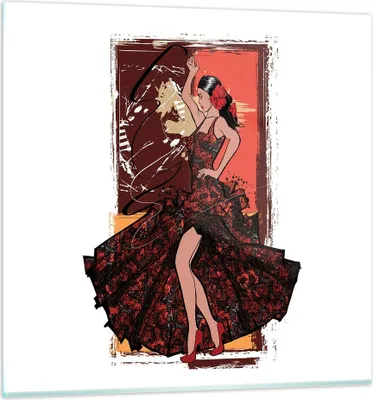 Produktbild von Bilder auf glas - Tanz Tänzer - 50x50cm - Glasbilder - Wandbilder - Bilder - Kunstdruck - zum Aufhängen bereit - Wanddekoration aus Glas - Glas Bilder - Wandbild auf Glas - Einteilig - GAC50x50-4123