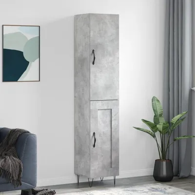 Produktbild von vidaXL Highboard Betongrau 34,5x34x180 cm Holzwerkstoff