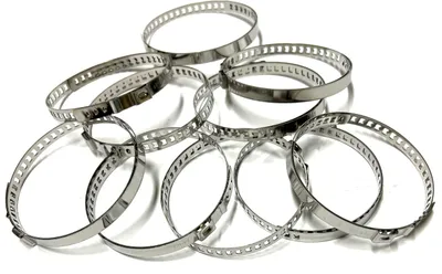 Produktbild von 10 x Schlauchschellen 1-OHR Schlauchklemmen EDELSTAHL VA2 VERSTELBAR 64-122 mm