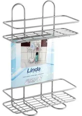 Zdjęcie produktu dla PROSTOKĄTNA PÓŁKA POD PRYSZNIC Z 2 PÓŁKAMI, 26 x 11 x 35 cm (wysokość)