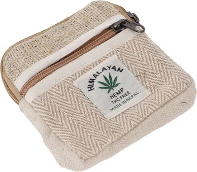Produktbild von Ethno Hanf Portemonnaie, Patchwork Geldbeutel - Natur, Uni - Erwachsene, Creme-weiß, Hanf,Baumwolle,Hanf, 10*10*2 cm, Portemonnaies