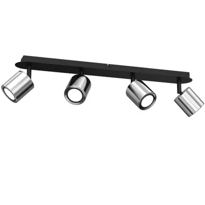 Obrázok produktu pre Pás čierny 4 reflektory strieborné pohyblivé 4xGU10 8W Demia Luminex