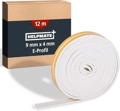Imagen del producto de Tira de sellado de perfil E, 9 x 4 mm, 12 metros, para juntas de 2–3,5 mm