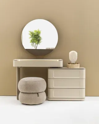 Produktbild von Schminktisch Set Konsole Spiegel Schlafzimmer Kommode Design Hocker Set