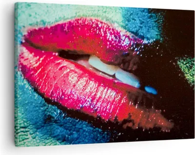 Produktbild von Bild auf Leinwand - Leinwandbild - Lippen Gesicht Frau - 70x50cm - Wand Bild - Wanddeko - Wandbilder - Leinwanddruck - Bilder - Kunstdruck - Wanddekoration - Leinwand bilder - Wandkunst - AA70x50-0231