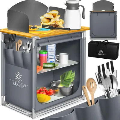 Produktbild von KESSER® Campingschrank, Campingküche mit Aluminiumgestell, inkl.Tragetasche , Kocherschrank für Camping , Campingmöbel , Outdoor