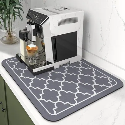 Image de Tapis antidérapant à séchage rapide, 30 x 40 cm, gris, ultra-absorbant
