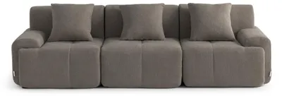 Immagine prodotto di DIVANO MODULARE MILYSOFA SOFAMOUS, 3 posti, design lineare, tessuto in chenille, color grigio antracite