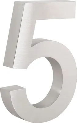 Produktbild von Zelsius Edelstahl Hausnummer „5“, 13 x 20 cm, silber