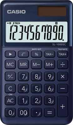 Obrázek produktu pro Casio SL-1000SC-NY, Kapsa, Jednoduchá kalkulačka, 10 číslice/číslic, 1 řádky, Baterie / Solár, Modrá