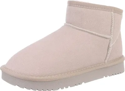 Produktbild von Ital-Design Damen Stiefeletten Flache Stiefeletten Warm gefüttert Wildlederoptik Snowboots 87283927 Beige Gr.  39