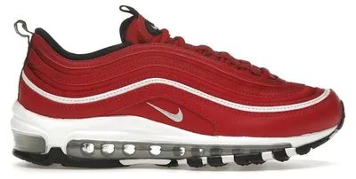 Image de Nike Air Max 97 SE, couleur rouge "Gym Red" avec détails en satin (pour femmes) - Taille EU 36