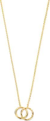 Produktbild von New Bling 9NBG-0649 Gold Halskette mit Anhänger - Kreise - 7.5mm - Ankerglied - 39+3+3cm - 0.87 Dicke - 14 Karat - Gold