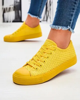 Produktbild von Gelbe Damen Turnschuhe mit Prägung Aklina - Schuhe, Größe 38