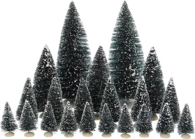 Produktbild von LuVille Weihnachtsdorf-Miniatur Bristle Trees - 21 Stück - H22 x Ø8 cm