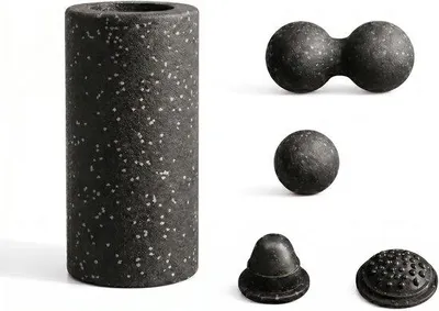 Produktbild von 5-teiliges Faszienrollen-Set, bestehend aus Faszienbällen, Faszienrollen, geeignet für die Wirbelsäule, Schaumstoffrolle, Fitnessrolle, klein und mini