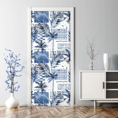 Produktbild von Dekorative Türposter selbstklebend Klebefolie Wandaufkleber Türaufkleber Aquarell Blumen 70 x 200 cm