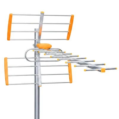 Immagine prodotto di Antenna DVB-T/T2 da esterno attiva/passiva, 4K, Full HD, VHF/UHF, filtro LTE/5G, 18 dB, portata 80 km, interno/esterno, Retoo