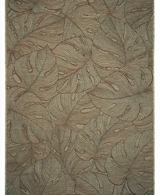 Immagine prodotto di Tappeto da interno ed esterno, beige, con motivo a foglie, dimensioni 123x180 cm