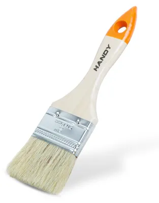 Productafbeelding van Platte kwast met houten handvat, 2 inch (50 mm) – Geschikt voor watergedragen en oplosmiddelgedragen verf, lak en beits – Ideaal voor primer, schermen en hoeken [11206C]