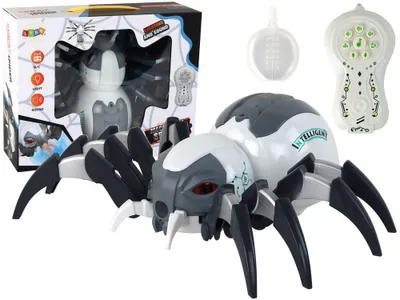 Produktbild von Große ferngesteuerte RC-Spinne, batteriebetrieben, weiß und grau