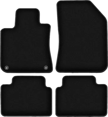 Image de Tapis de sol velours sur-mesure pour Peugeot 308 II (2013-, break, SW) noir, jeu 4 pièces, fixations