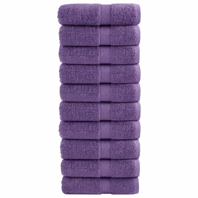 Immagine prodotto di vidaXL Asciugamani Premium per ospiti SOLUND 10 pz. Viola 30x50 cm 600 g/m²